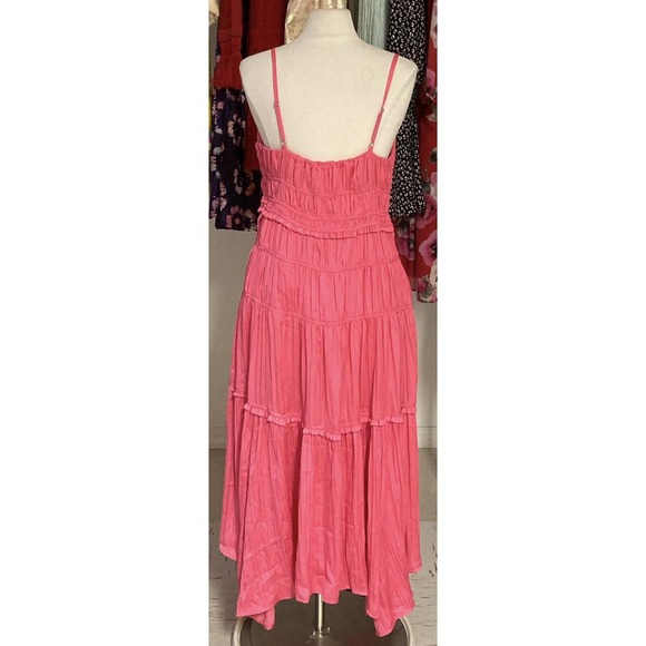 New Plus Size Anthropologie Ruched Slip Dress Size 16W- Pink - Picture 2 of 3